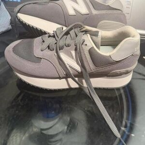 New Balance Charcoal and White Sneakers